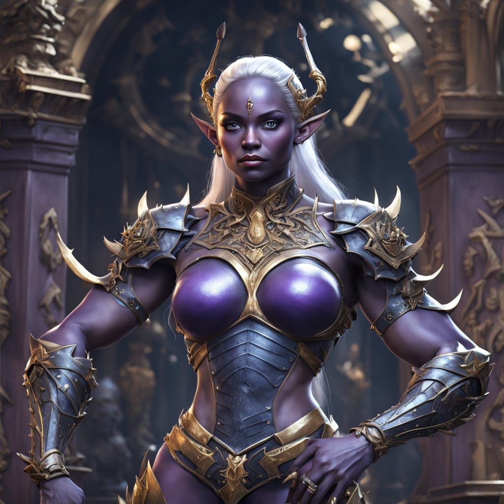 Beastly Drow Muscle Mommy Concept Art