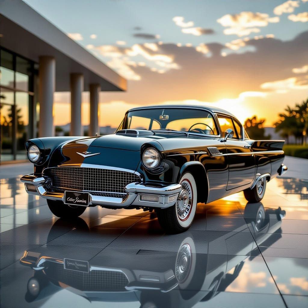 Luxury Car "EsterJasmine" Engraved with Golden Sunset Reflec...