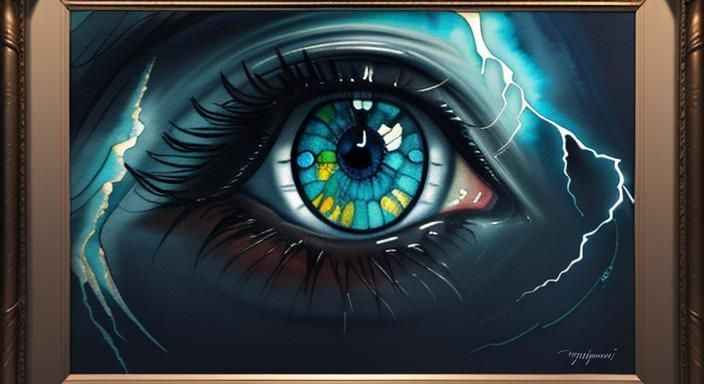 Mystical Floating Eyes in Watercolor Art Style