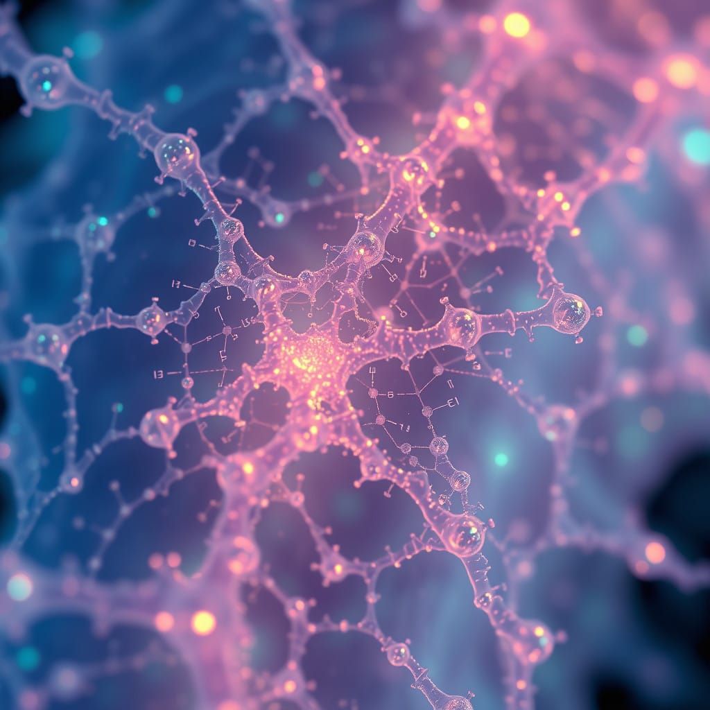 Glowing Fractal Vertebrae in Iridescent Beauty