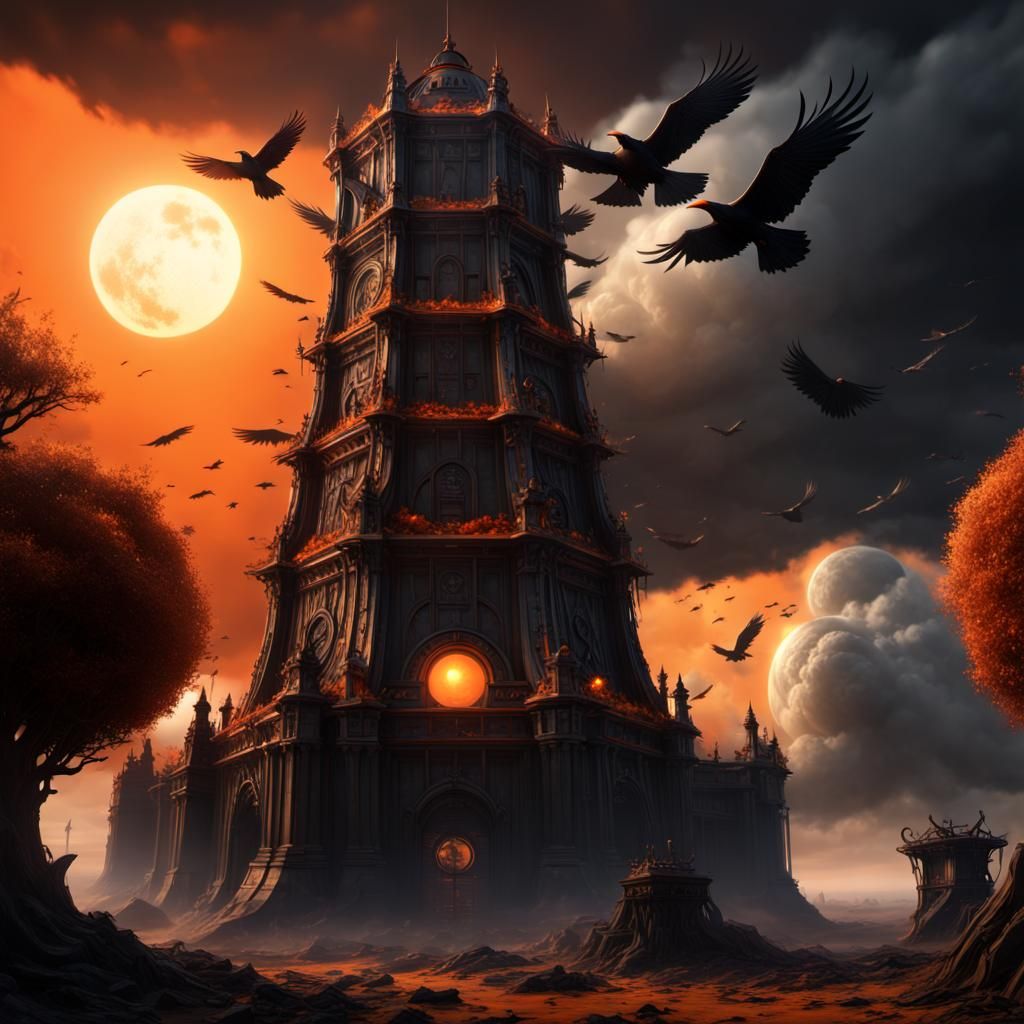 Towering Metal Structure Under Ominous Skies