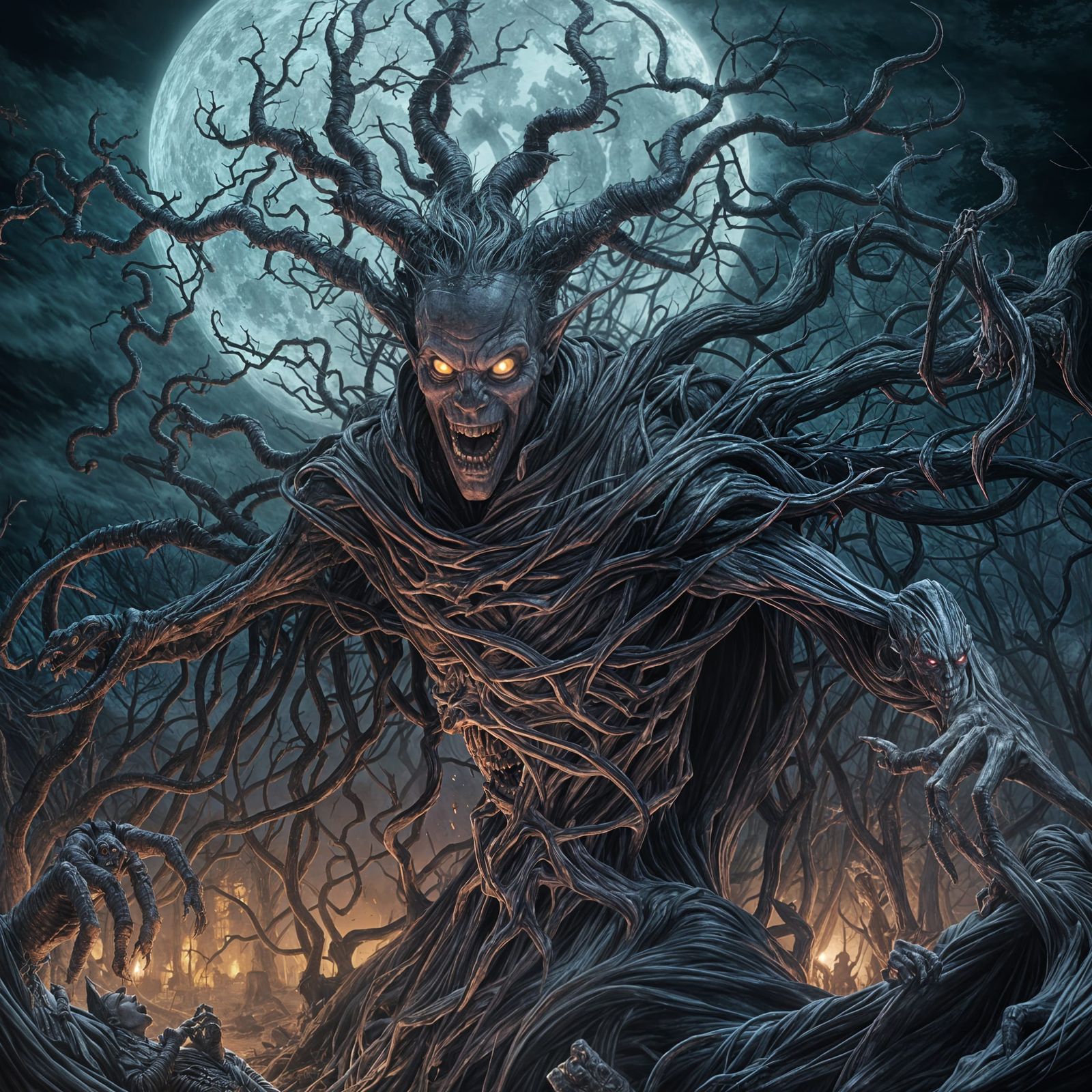 Glowing Rune DnD Ghoul in Dark Fantasy Style