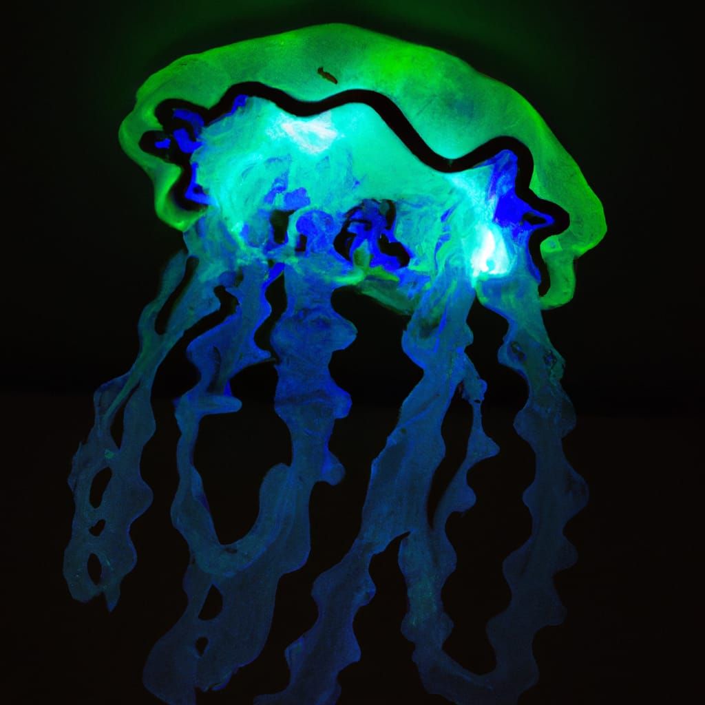 Fluorescent Jellyfish: A Bioluminescent Aquatic Photo