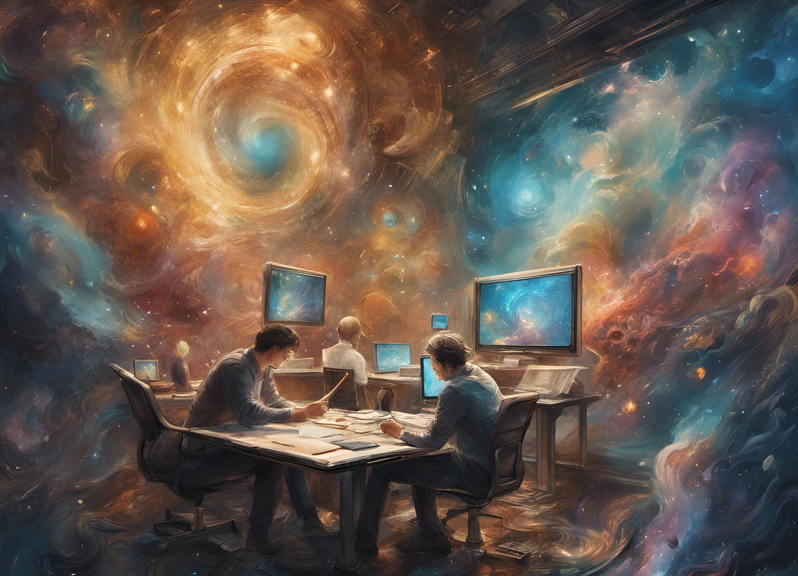 Cosmic Engineers Brainstorming: Detailed Concept Art