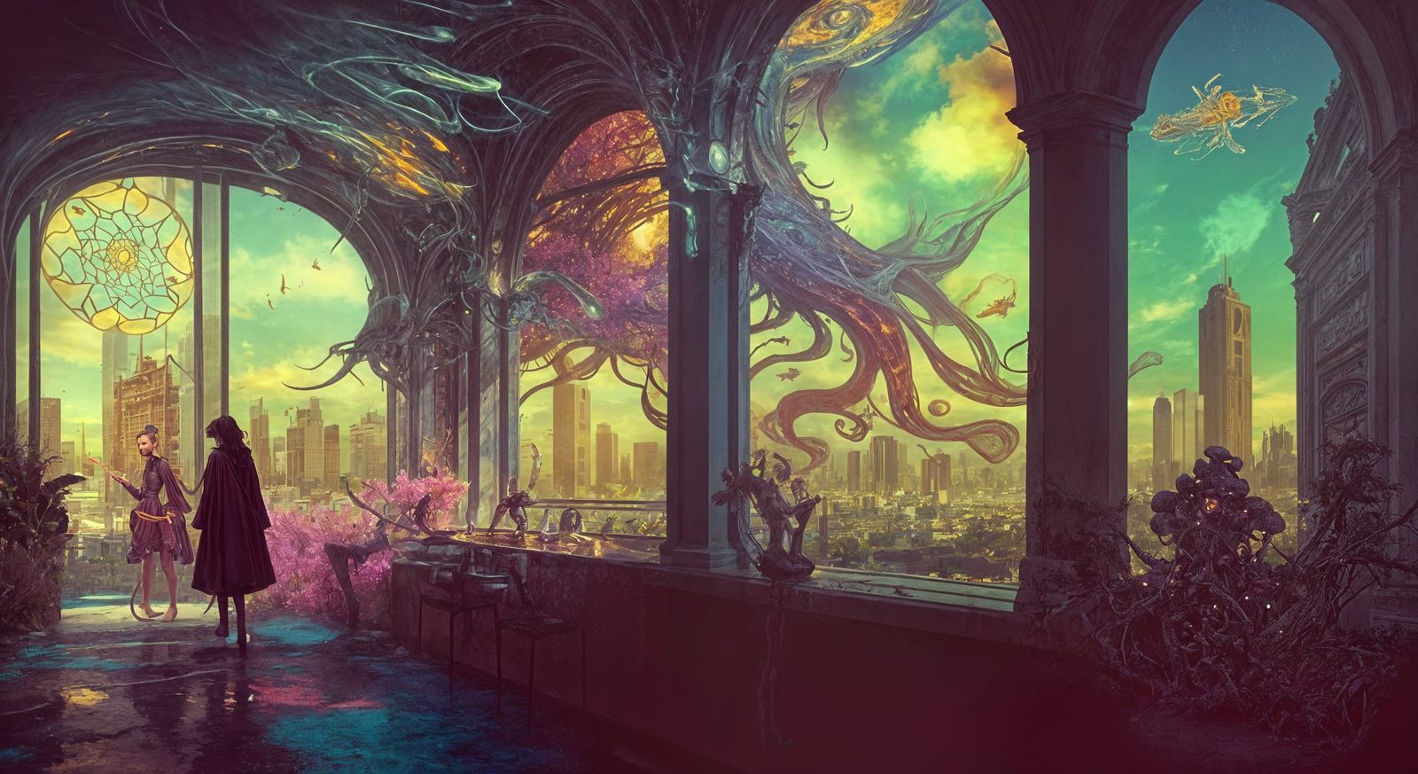 Surreal Cityscape: A Hypnotic Summer Daydream