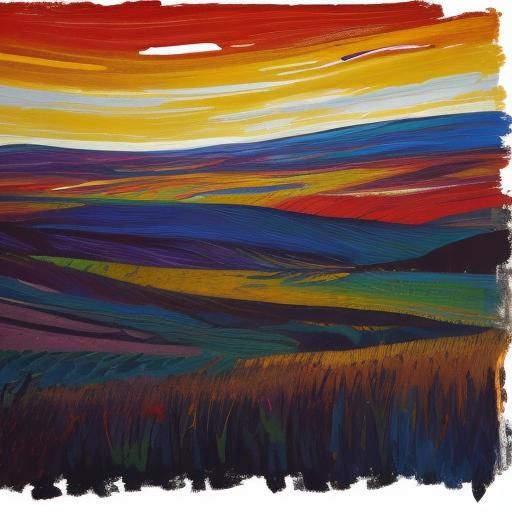 Expressionist Landscape Art with Vibrant Impasto Textures