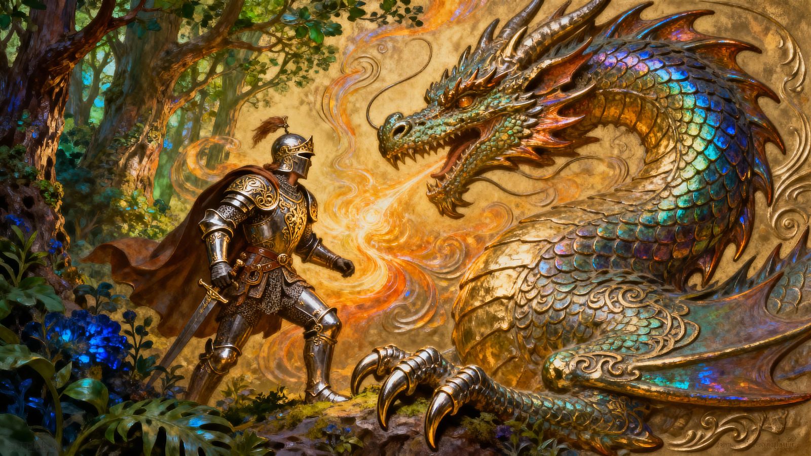 Fantasy Landscape Art with Embossed Details