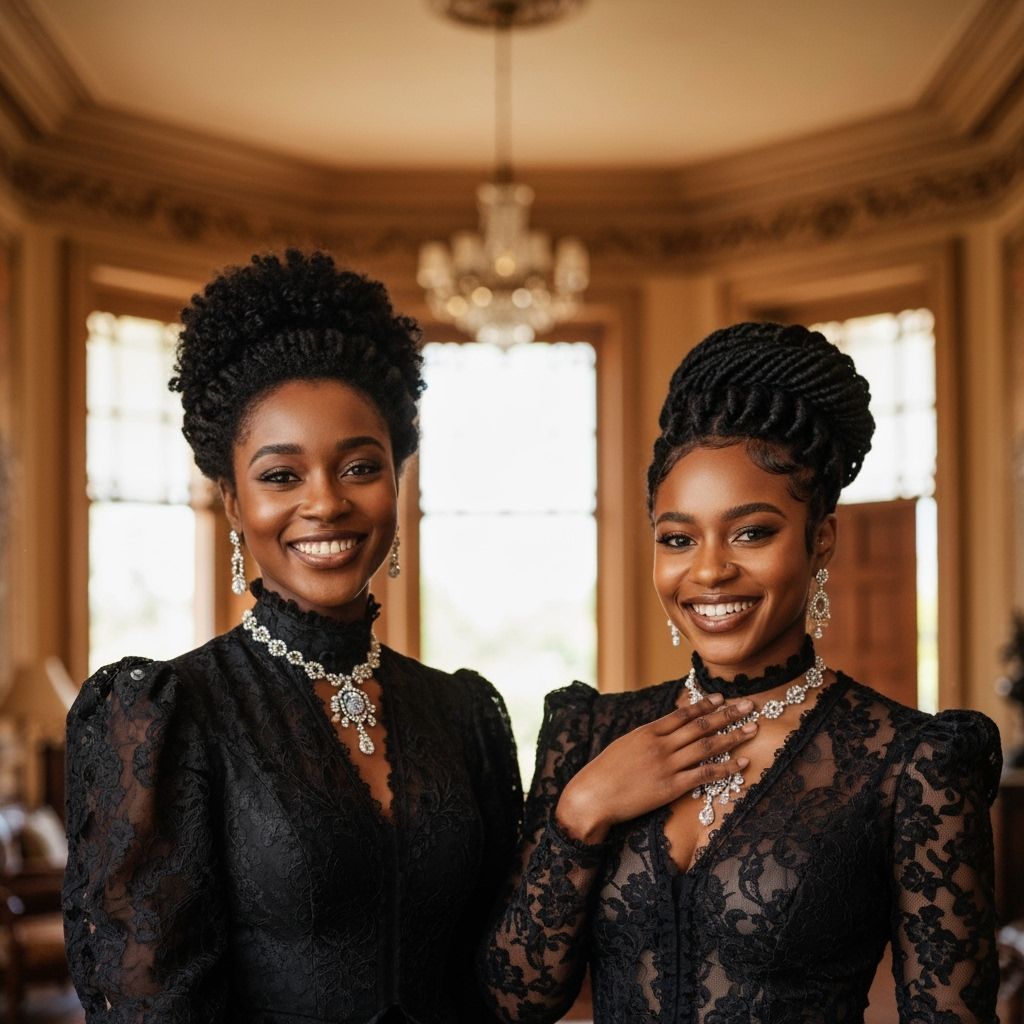 Smiling Women in Gothic Style With Chopard Jewelry