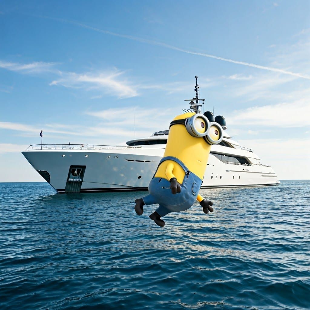 Minion Plunges from Exquisite Yacht