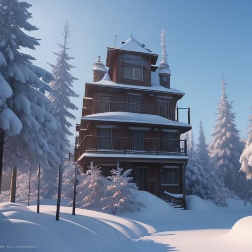 Winter Wonderland in Pixar-Style 3D Art