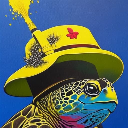 Turtle with a hat