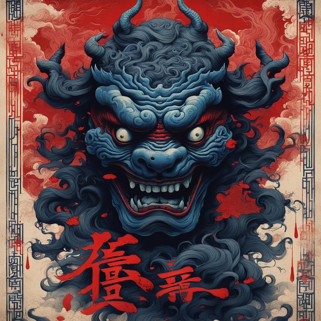 Zen-Inspired Horror Film Poster in Ink Style