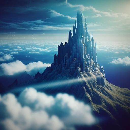 Hyperrealistic Aerial Cityscape with Silver Skyscrapers