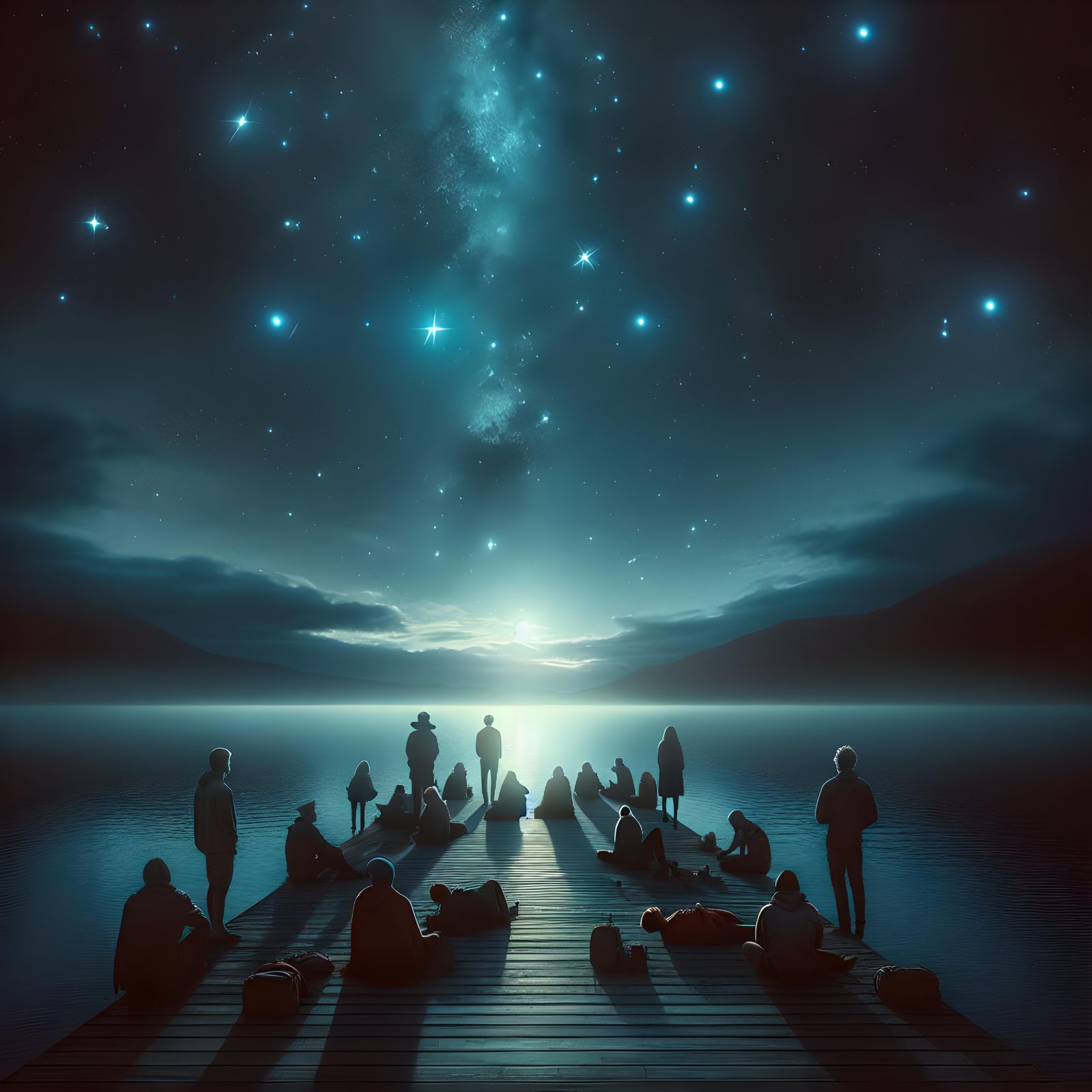 People Stargazing at the Southern Cross Constellation