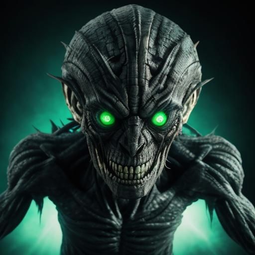 Terrifying Demon Monster Portrait in Photorealistic Horror S...