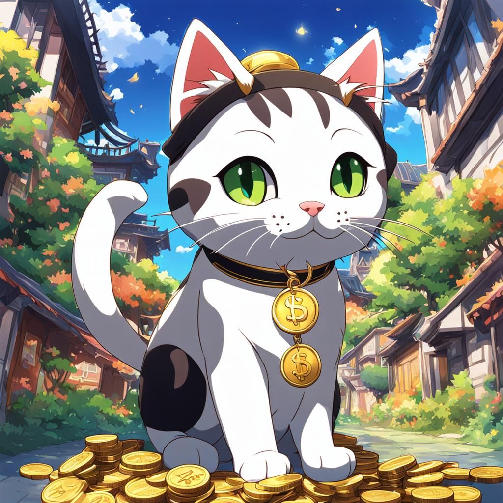 Pawsperity Cat Meme Coin in Anime Style