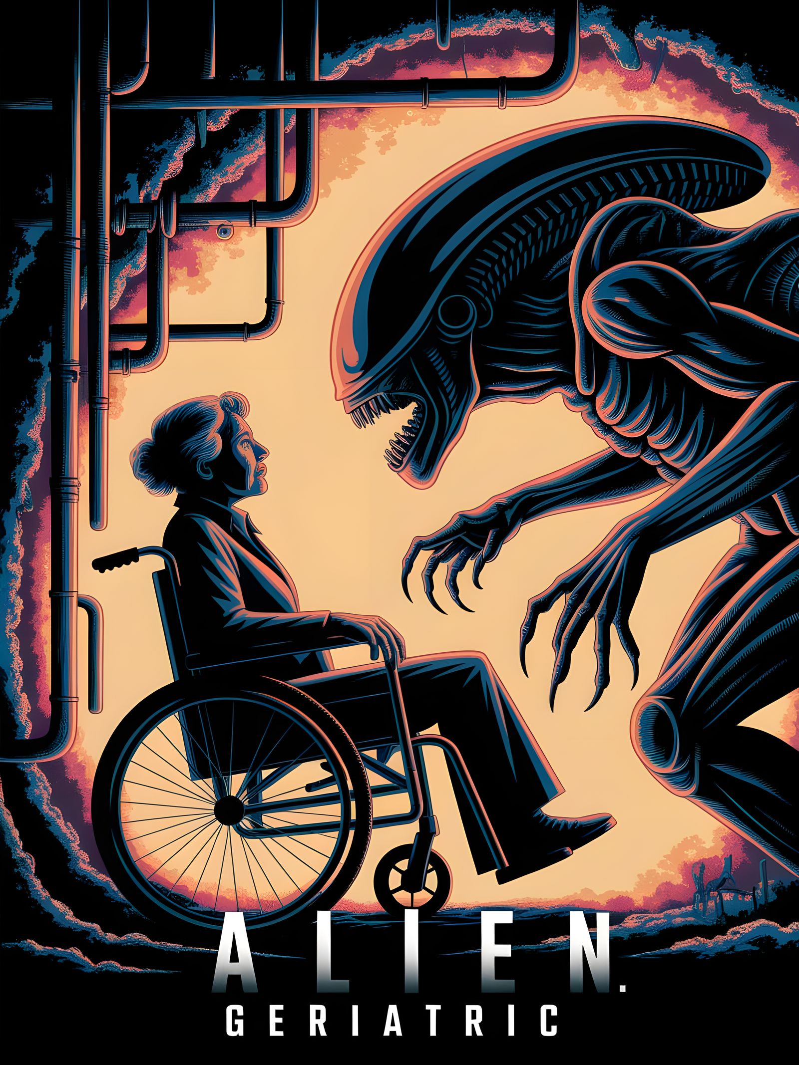 Aged Ripley Battles Xenomorph In Dramatic Sci-Fi Poster
