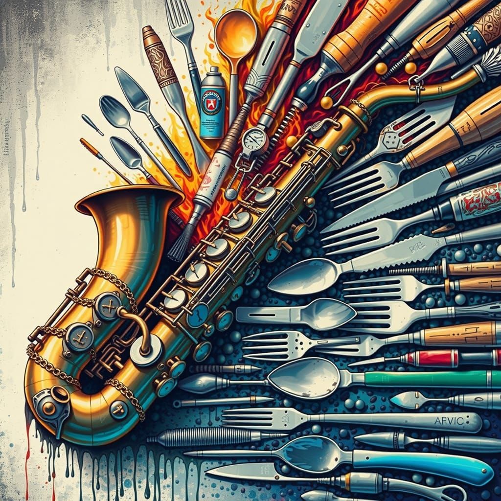 Cyberpunk Weapons Born from Musical Woodwinds and Utensils