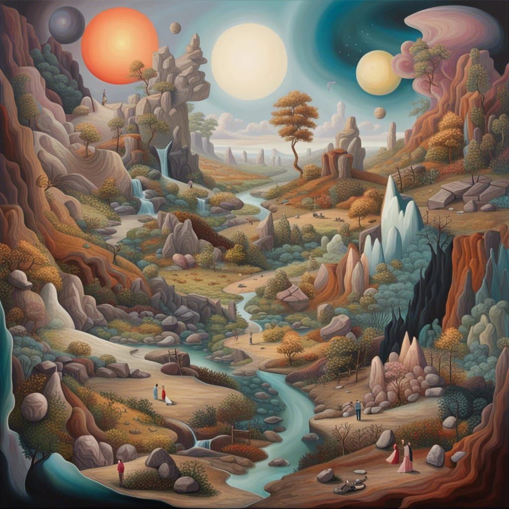 Surreal Multidimensional Landscape in Hyperrealistic Splash ...