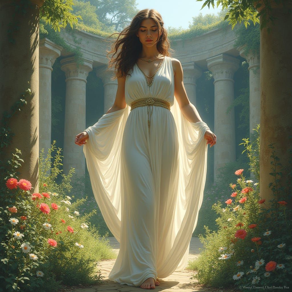 Helen of Troy in a Mystical Greek Landscape