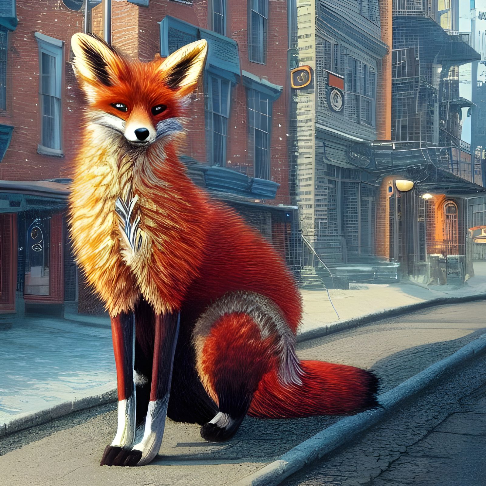 Victorian Fox Portrait in Hyperdetailed Photorealism