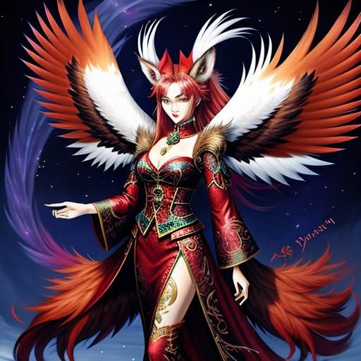 Kitsune Fairy with Eagle Wings: Character Concept