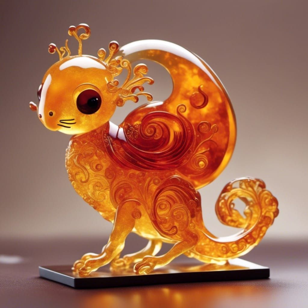 Amber Sculpture Storybook Illustration
