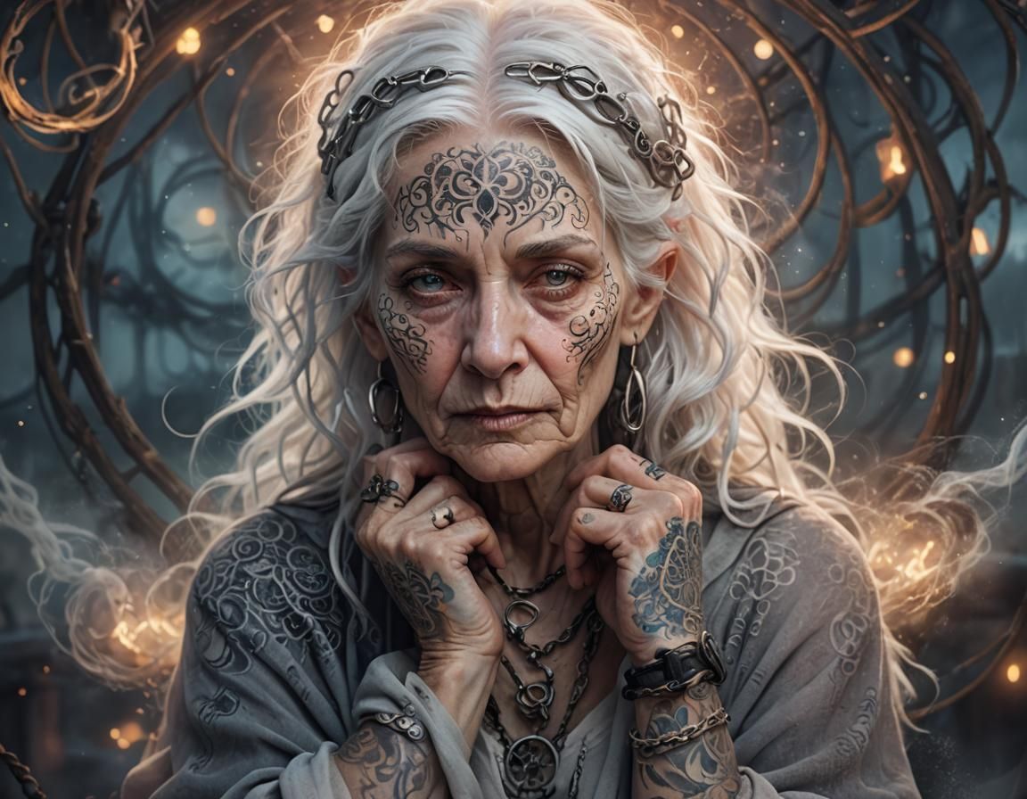 Mystical Woman Portrait in Surreal Digital Art