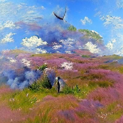 Butterflies and Heather: Surreal Digital Art