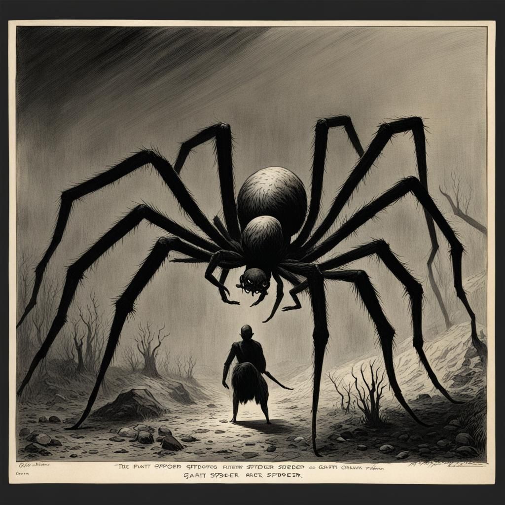 Giant Spider in Gothic Horror Style