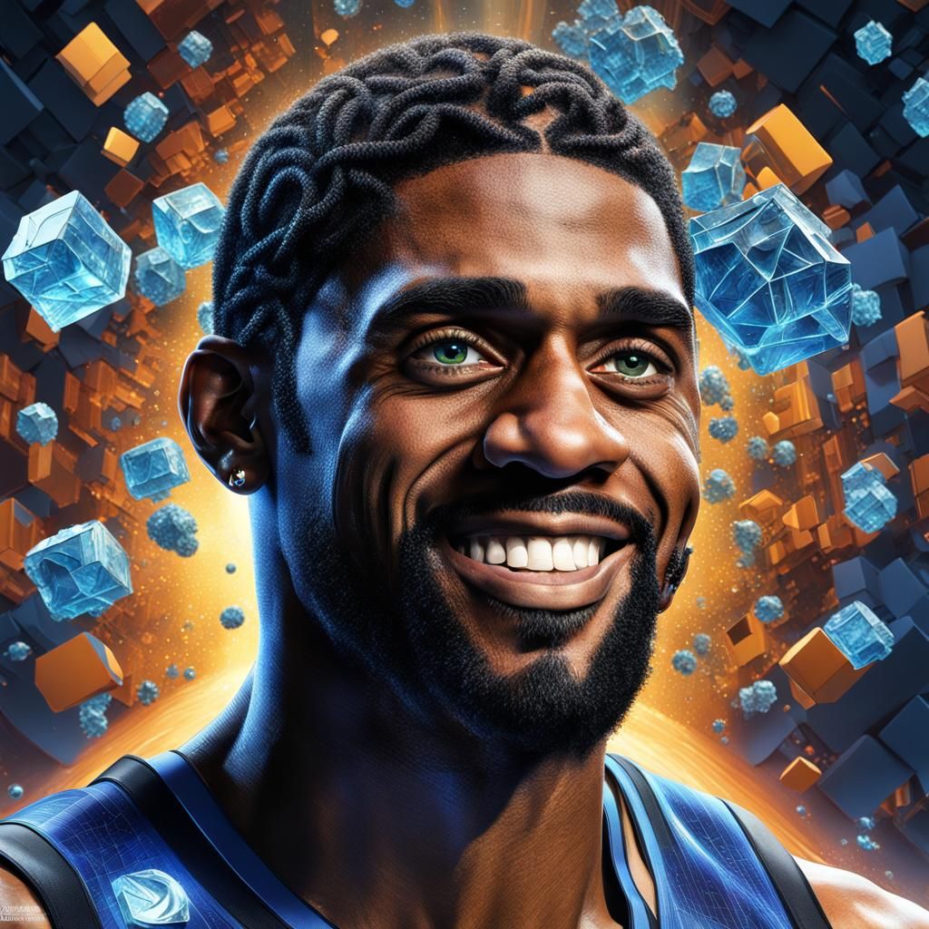 Surreal Portrait of a Man with Braided Hair