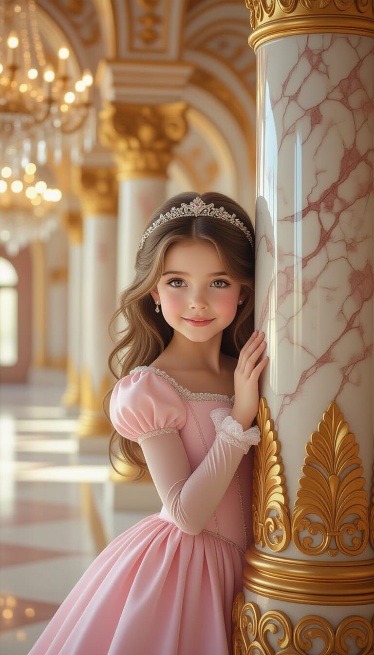 Girl in Palace, Matte Painting Style