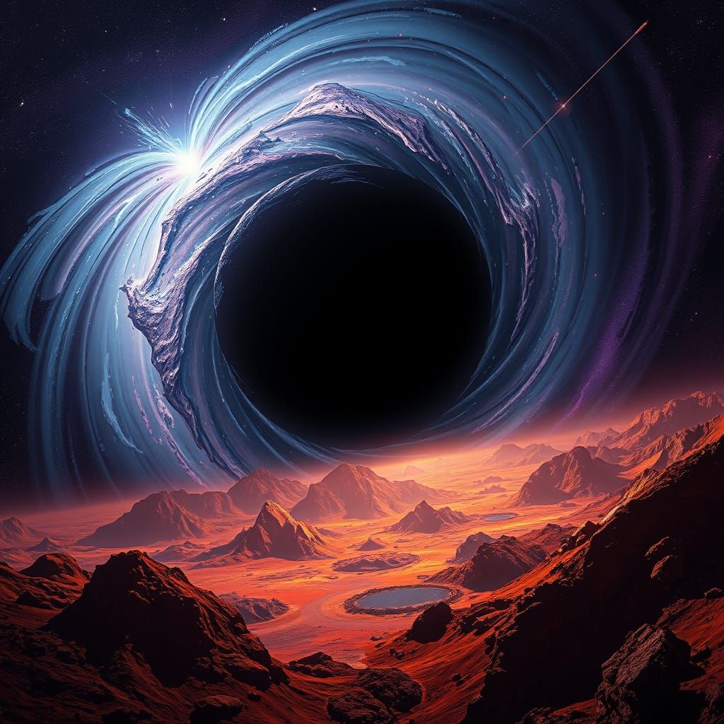 Cosmic Devouring: Mars Swallowed by a Dark Black Hole