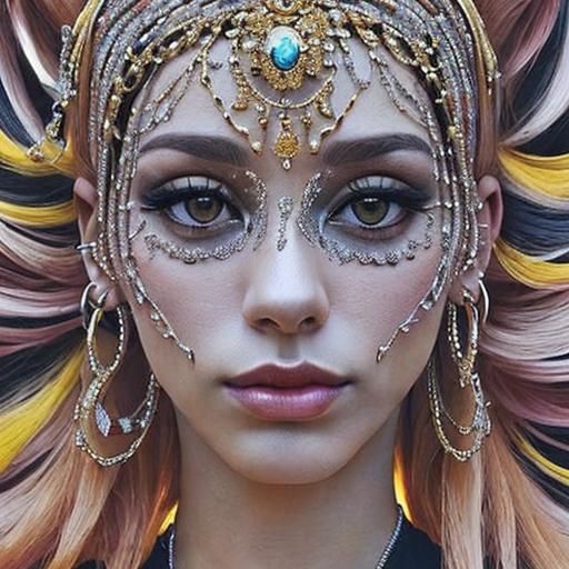 Spectacular Werewolf Drag Queen in Vivid Colors