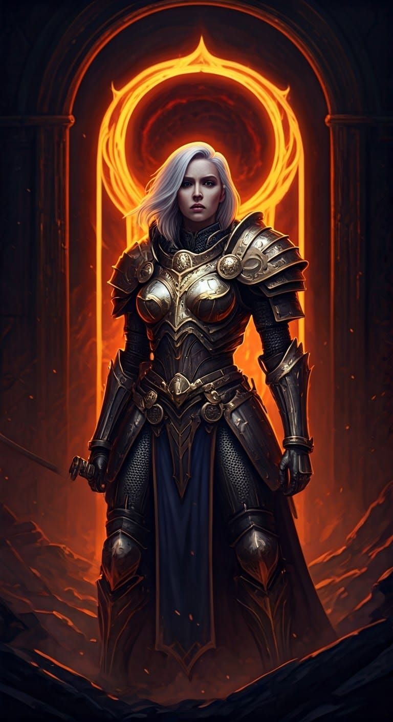 Ethereal Paladin Stands Tall Against Cosmic Doom