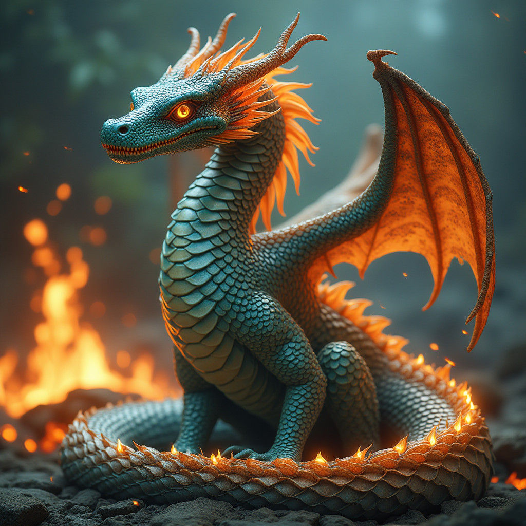 Serpent Dragon Fusion in a Biomechanical Style