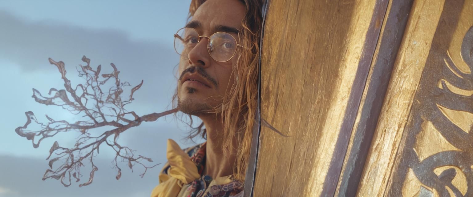 Sun Shining Through Glasses: A Surreal Portrait