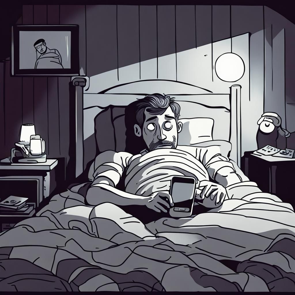 Man in Bed with Phone: Stop Motion Style