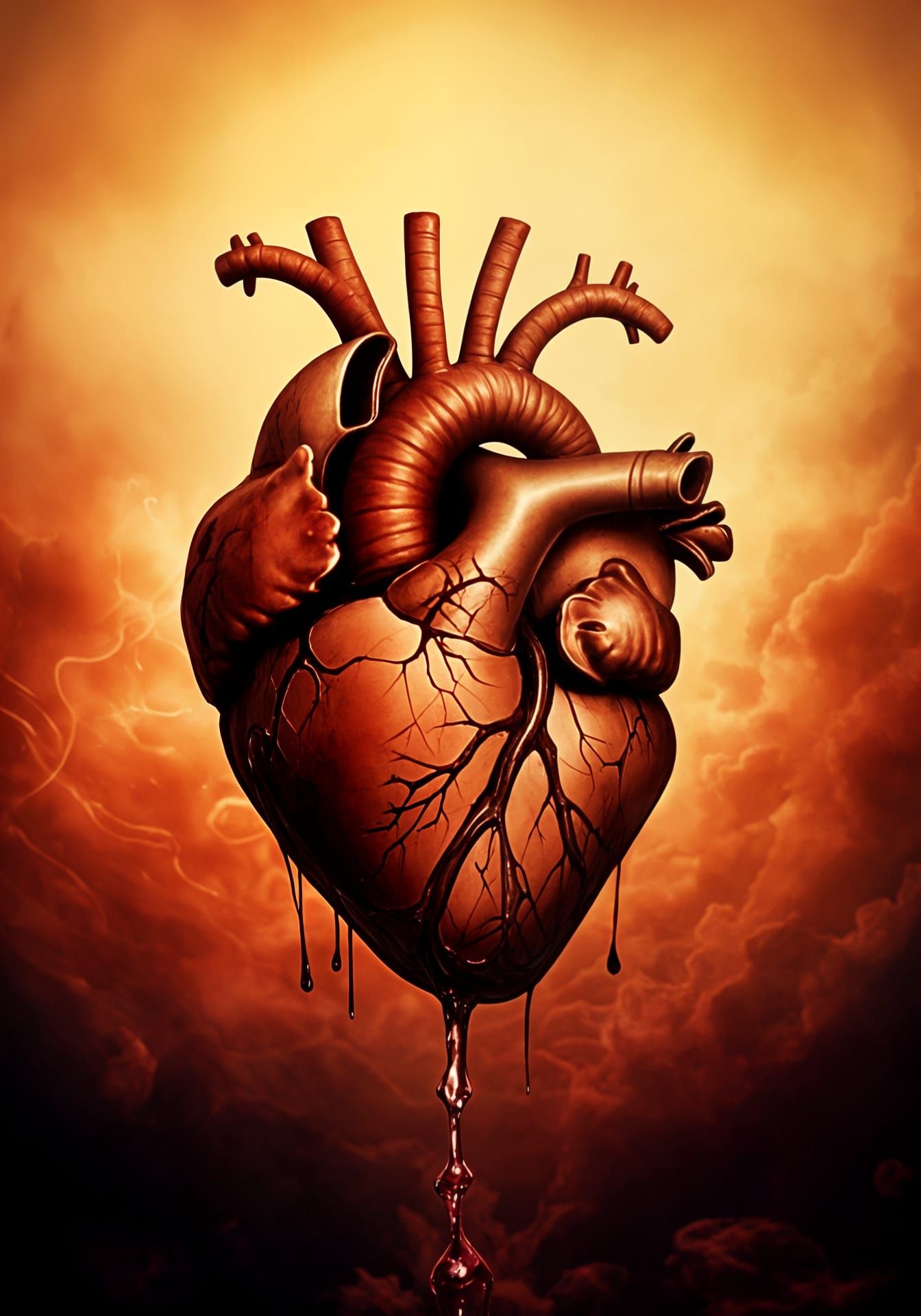 Mystical Bleeding Heart in a Golden Twilight