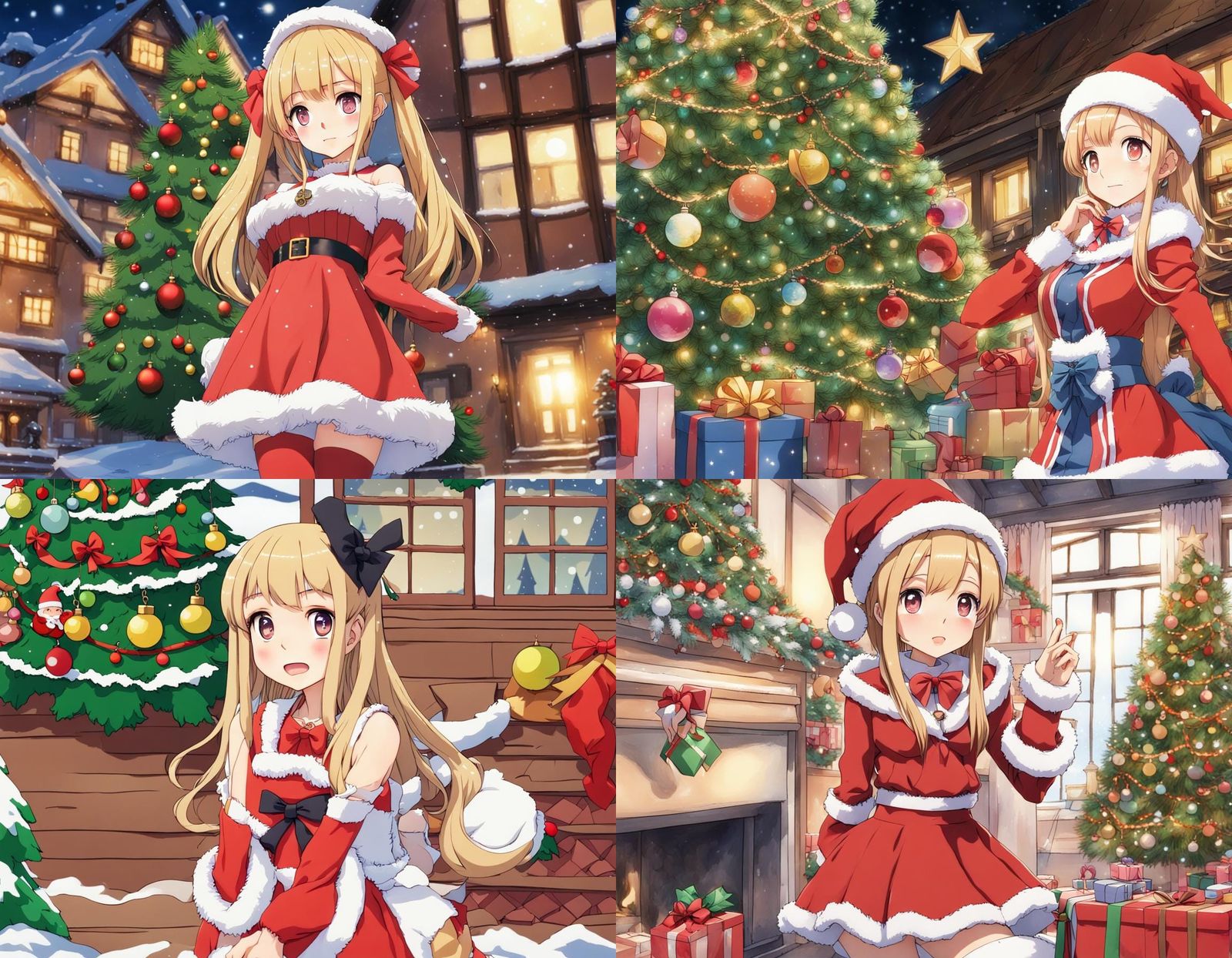 Aino Minako in Christmas Outfit Near Christmas Tree