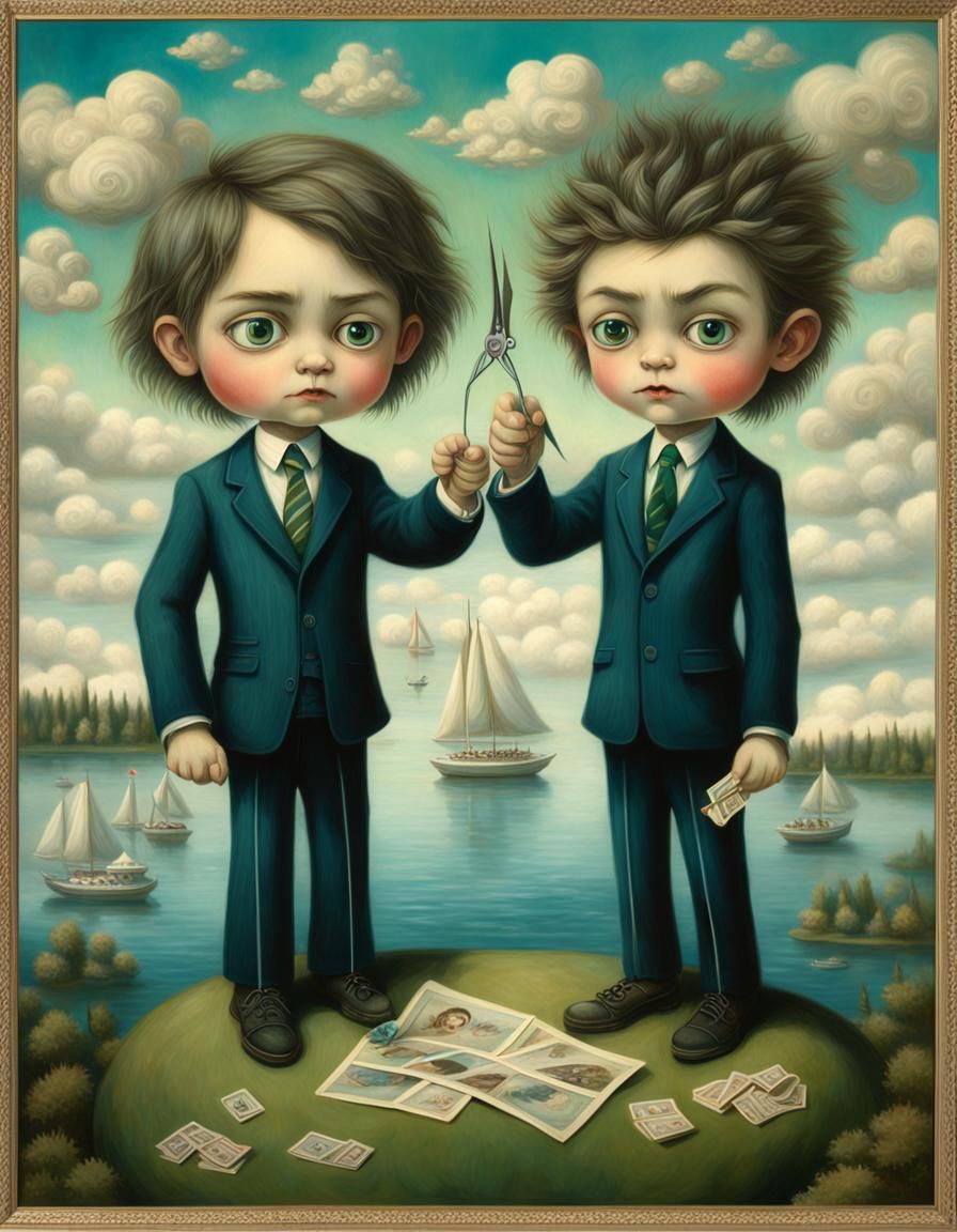 Surreal Boys Play Rock Paper Scissors