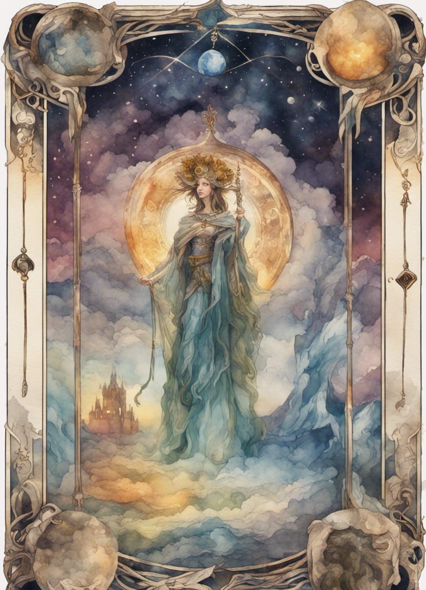 Watercolor Tarot Card: The World