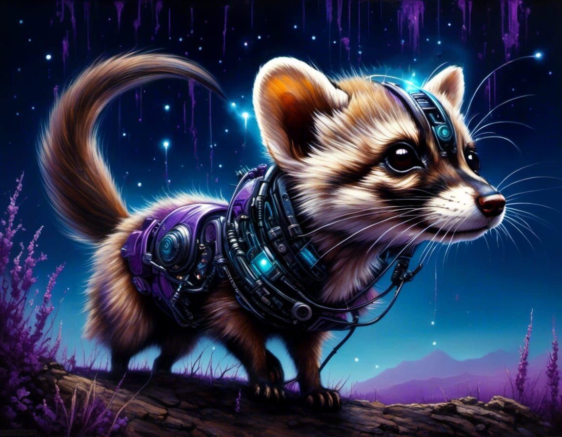 Cybernetic Face Implants in Neon Machinery Style