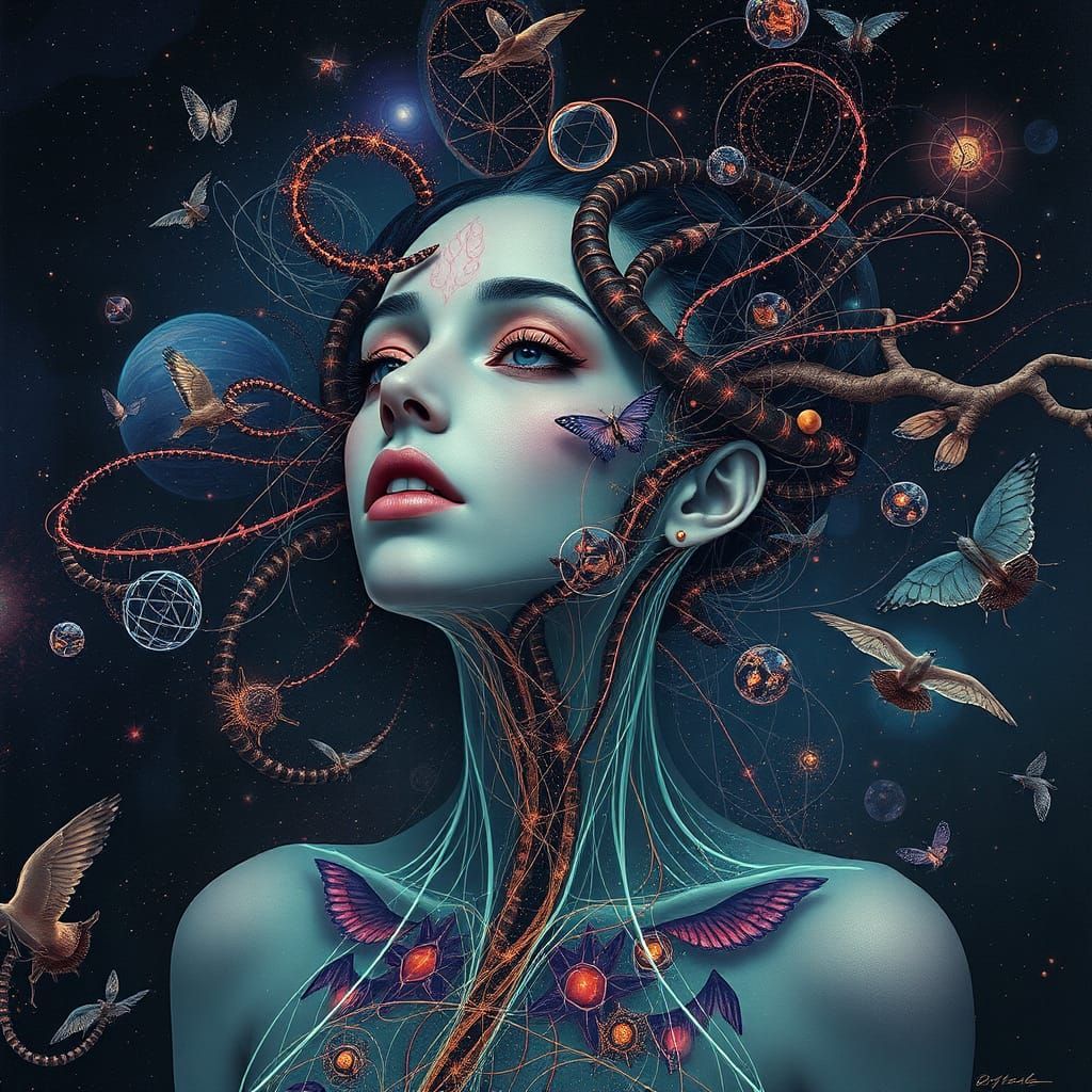 Alien Woman Experiencing Neuroplastic Synesthesia