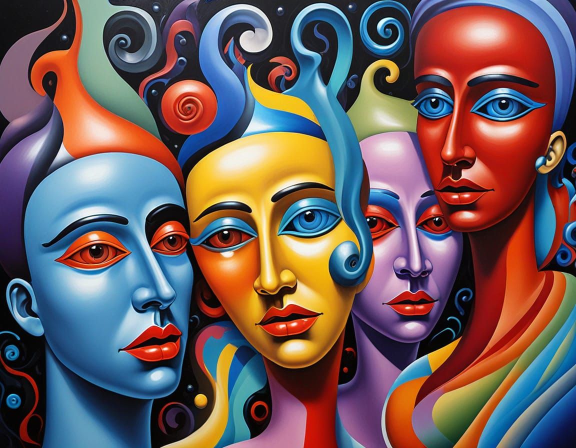 Surrealist Oil Painting: Musician's Dreamlike Performance