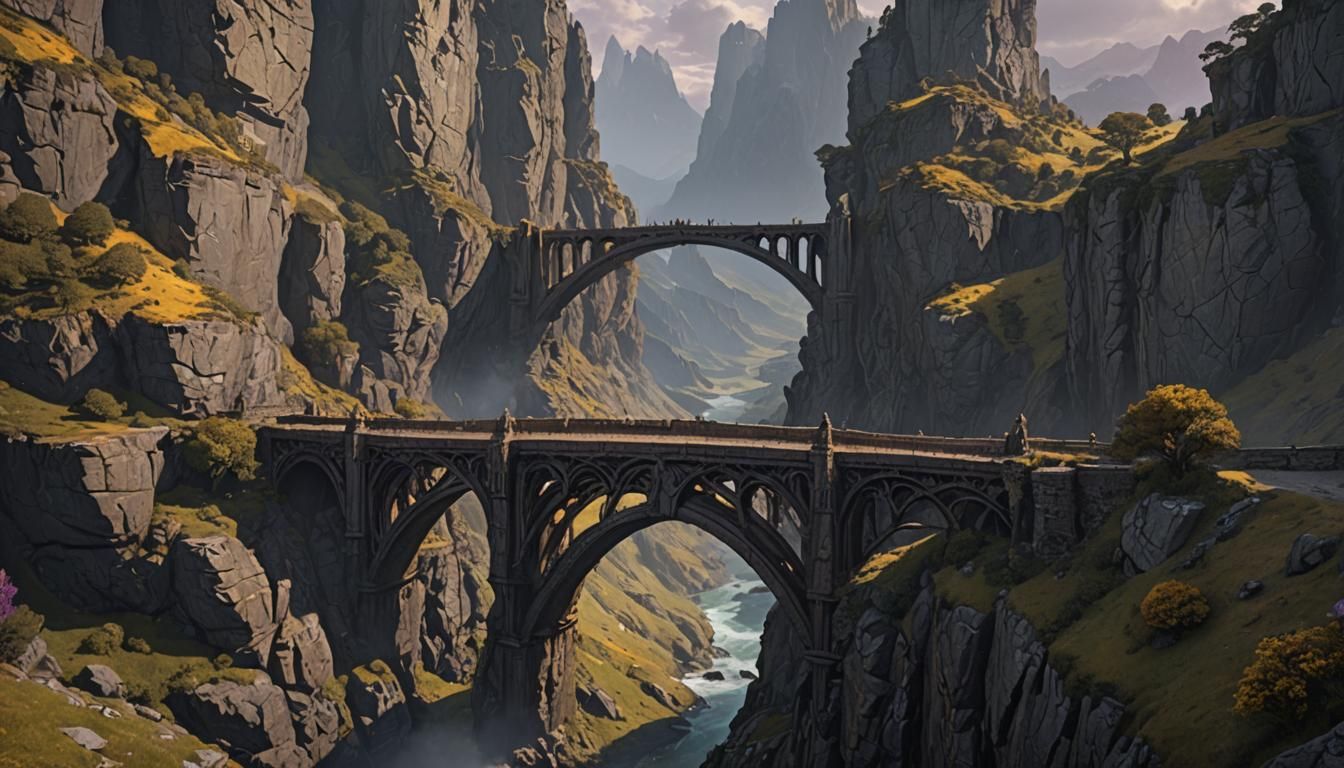 Epic Gothic Bridge in Middle Earth