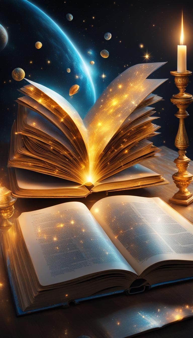 Golden Book of Life: Holographic Astral Illustration