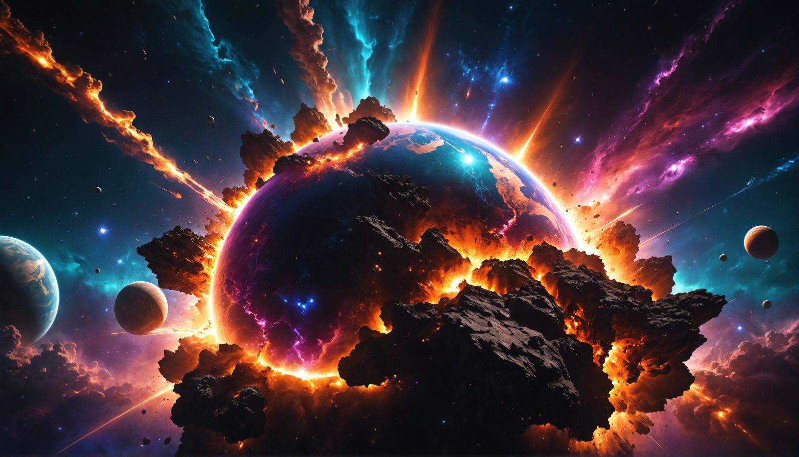 Vibrant Celestial Explosion Illuminates Deep Space