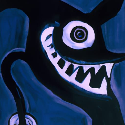 Creepy Shadow Spirit Gouache Painting