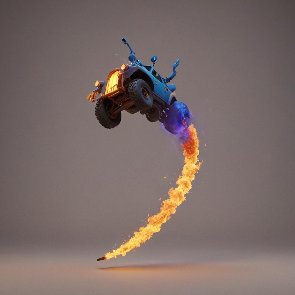 Ascending Fire: Pixar-Style 3D Digital Art